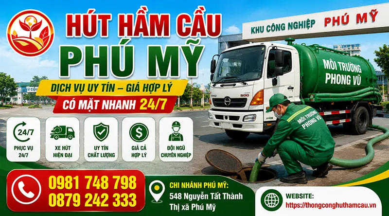 Không chỉ hút hầm cầu mà chúng tôi chuyên thông bồn cầu Phú Mỹ