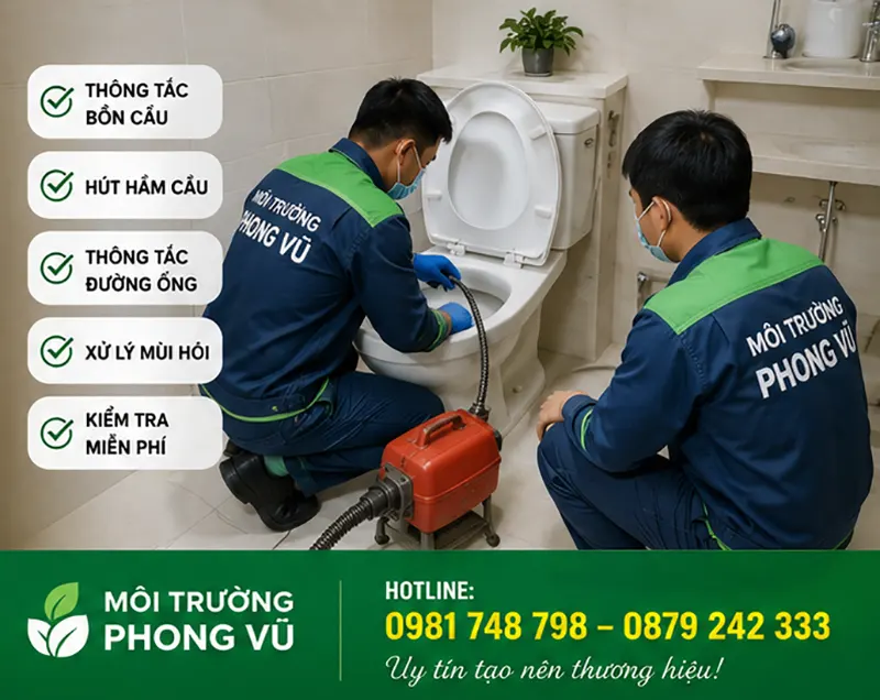 Thông bồn cầu - Không phát sinh chi phí thi công