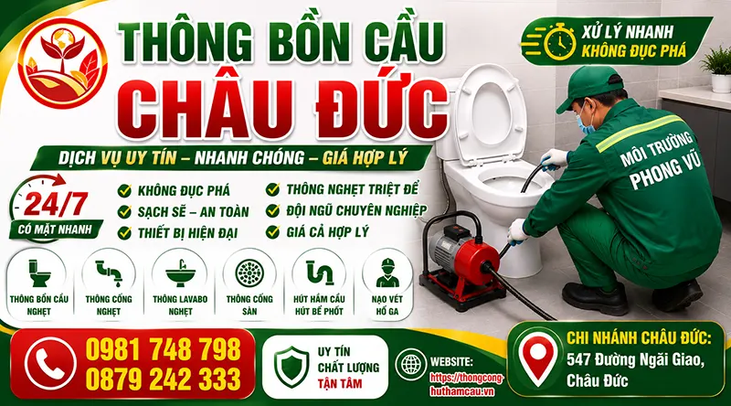 Môi Trường Phong Vũ - Chuyên thông bồn cầu Châu Đức
