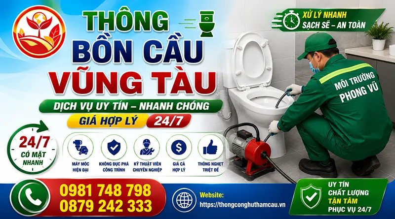 Chuyên thông bồn cầu Vũng Tàu uy tín